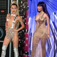 Nicki Minaj xinga Miley Cyrus no palco do VMA ao receber prêmio por 'Anaconda'