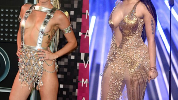 Nicki Minaj xinga Miley Cyrus no palco do VMA ao receber prêmio por 'Anaconda'