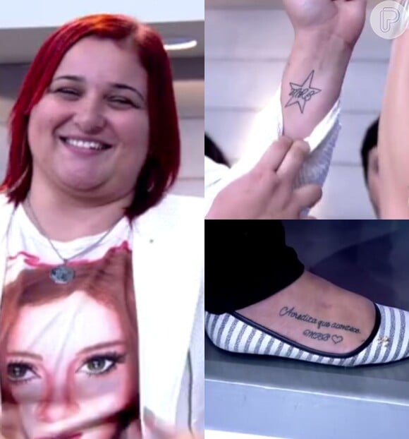 Fã de Marina Ruy Barbosa faz duas tatuagens em sua homenagem:  as iniciais da atriz no pulso e uma frase no pé. "Uma frase que eu sempre falo: 'Acredita que acontece'