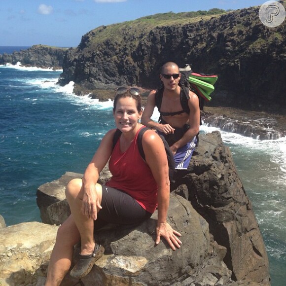 Renata Ceribelli curte férias em Fernando de Noronha com os filhos e publica fotos da viagem no Instagram, em 28 de julho de 2013