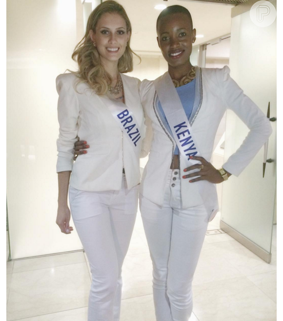 Isis Stocco fez amizade com a miss Quênia, que ficou em terceiro lugar no Miss Beleza Internacional