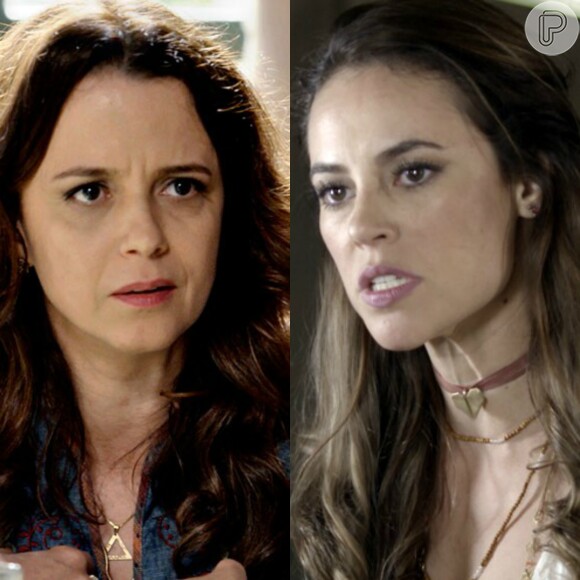 Severa (Dani Barros) já ameaçou contar o caso que o irmão, Felipe (Rafael Cardoso), teve com Melissa (Paolla Oliveira), na novela 'Além do Tempo'