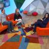 Juliana Paes  com Tadeu Schmidt e Poliana Abritta no 'Fantástico' desse domingo, 8 de novembro de 2015