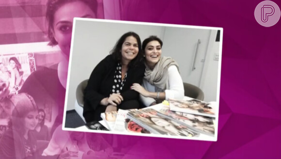 Juliana Paes e a diretora da revista "Vogue" Daniela Falcão