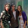 Marisa Orth, Ingrid Guimarães e Rodrigo Lopez se divertem na gravação da cena de 'Sangue Bom'