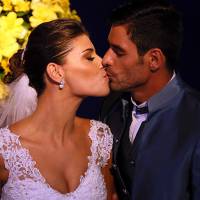 Fran, do 'BBB14', usa vestido de renda de R$ 12 mil em casamento com Diego
