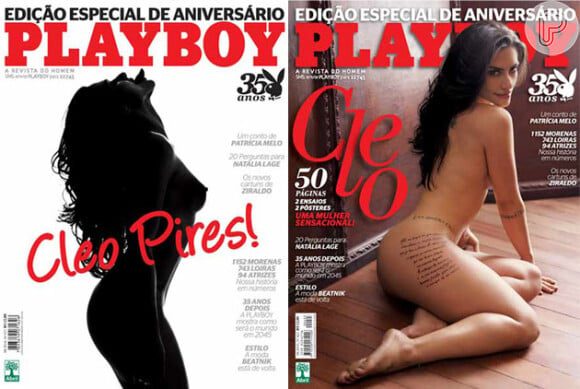 Cleo Pires nas duas versões de capa da revista em agosto de 2010. Revista vendeu cerca de 500 mil exemplares