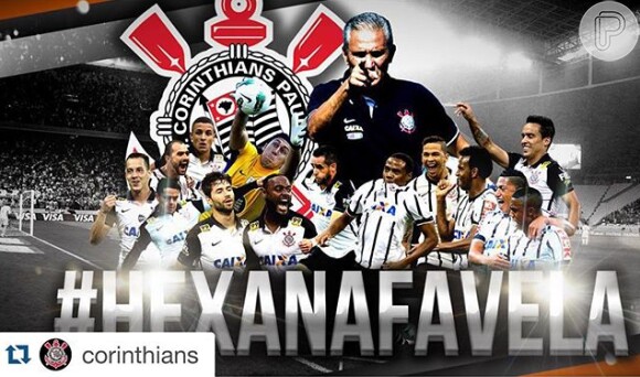 Thiaguinho também compartilhou montagem para festejar o hexacampeonato do Corinthians no Campeonato Brasileiro