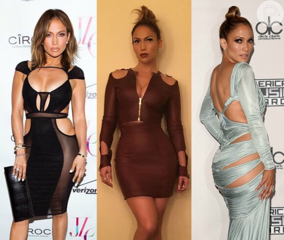 Jennifer Lopez usa e abusa de decotes, transparências, fendas e recortes estratégicos nos seus looks