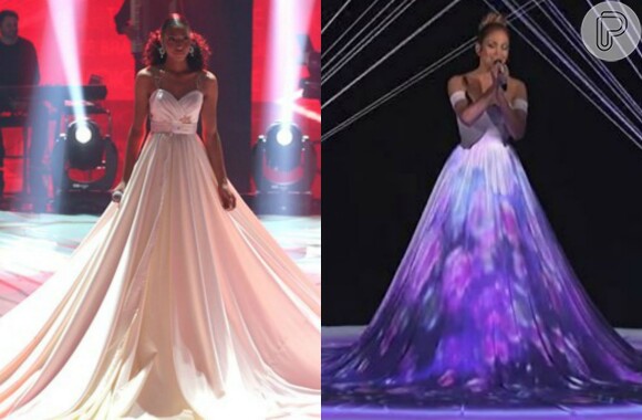O vestido usado pela participante Adna Souza na noite desta quinta-feira, 26 de novembro de 2015, foi inspirado no look de Jennifer Lopez