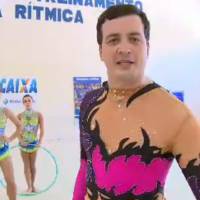 Rafael Cortez usa collant e treina ginástica artística no 'CQC': 'Muito macho'