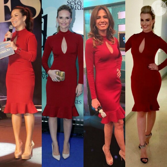 Fernanda Souza repete vestido vermelho usado por outras famosas em evento no Rio