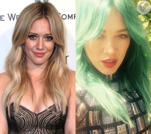 Hilary Duff aderiu aos fios verdes no mês de março
