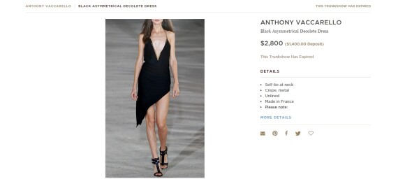 Vestido usado por Sabrina Sato e Giovanna Antonelli, do estilista Anthony Vaccarello, é vendido por US$ 2.800, cerca de R$ 10 mil
