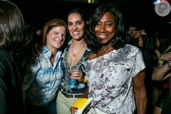 A jornalista Gloria Maria também foi ao show de Thiaguinho no Rio de Janeiro