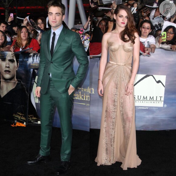 Robert Pattinson e Kristen Stewart na pré-estreia de "Crepúsculo" - capítulo 5: Amanhecer - parte 2, em Los Angeles, em 12 de novembro 2012