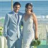 Juliano (Bruno Gissoni) e Natália (Daniela Escobar) se casam em 'Flor do Caribe'