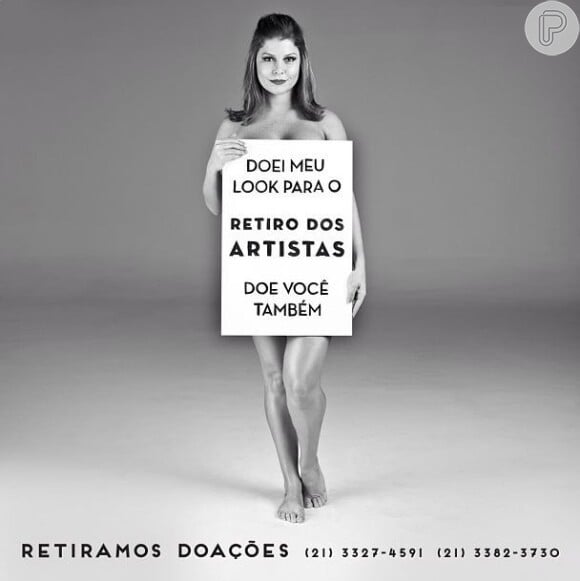 Bárbara Borges posa sem roupa para campanha beneficente do Retiro dos Artistas