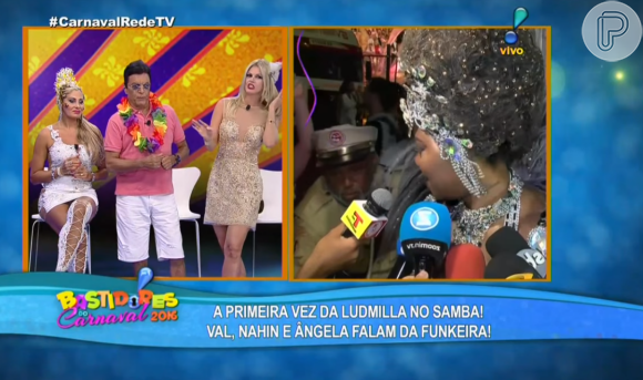 Val Marchiori era uma das convidadas da cobertura do Carnaval da RedeTV