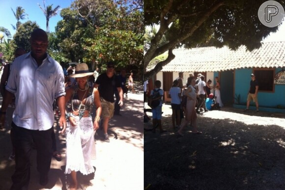 Beyoncé ficou cerca de três horas passeando pelo vilarejo de Trancoso e conheceu lojinhas da região