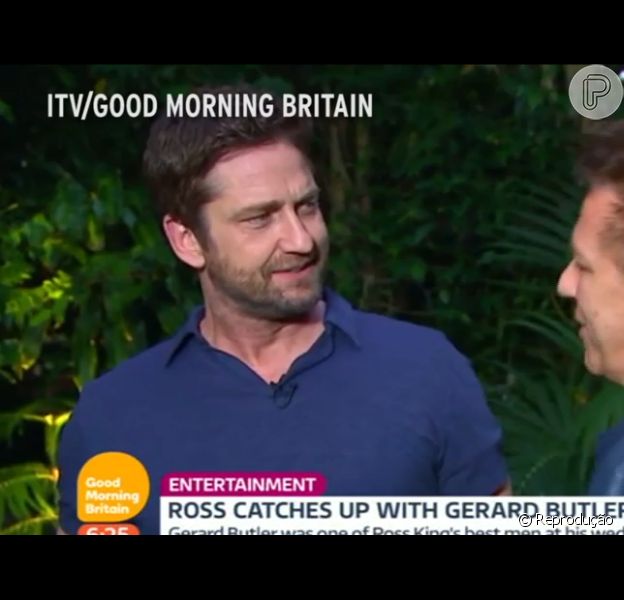 Gerard Butler deu um soco no jornalista Ross King durante uma entrevista ao 'Good Morning Britain' desta quinta-feira, 3 de março de 2016