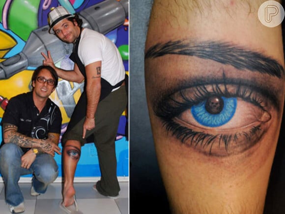 Em 2009, Bruno Gagliasso desenhou a obra de Escher, "O Olho", com a cor dos da mulher, Giovanna Ewbank