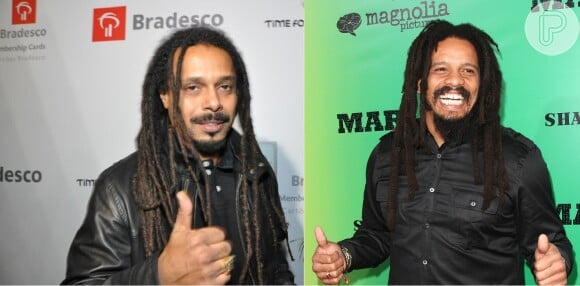 Falcão e Rohan Marley são semelhantes nos traços, no penteado e até nos gestos