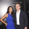 Matt Damon compareceu ao evento de lançamento do filme 'Elysium' com Luciana Barroso