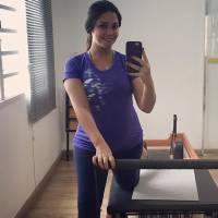 Thais Fersoza, grávida de 5 meses, pratica pilates: 'Faço 2 vezes por semana'