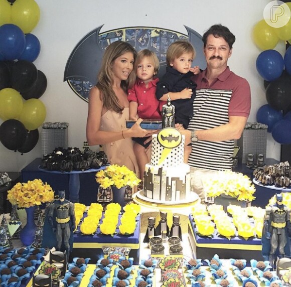 Marcelo Serrado faz festa para comemorar o aniversário de 3 anos dos gêmeos, Felipe e Guilherme, em 9 de abril de 2016