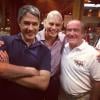 Luigi Baricelli apareceu careca para jantar com William Bonner e Renato Aragão na noite deste domingo, 7 de setembro de 2013