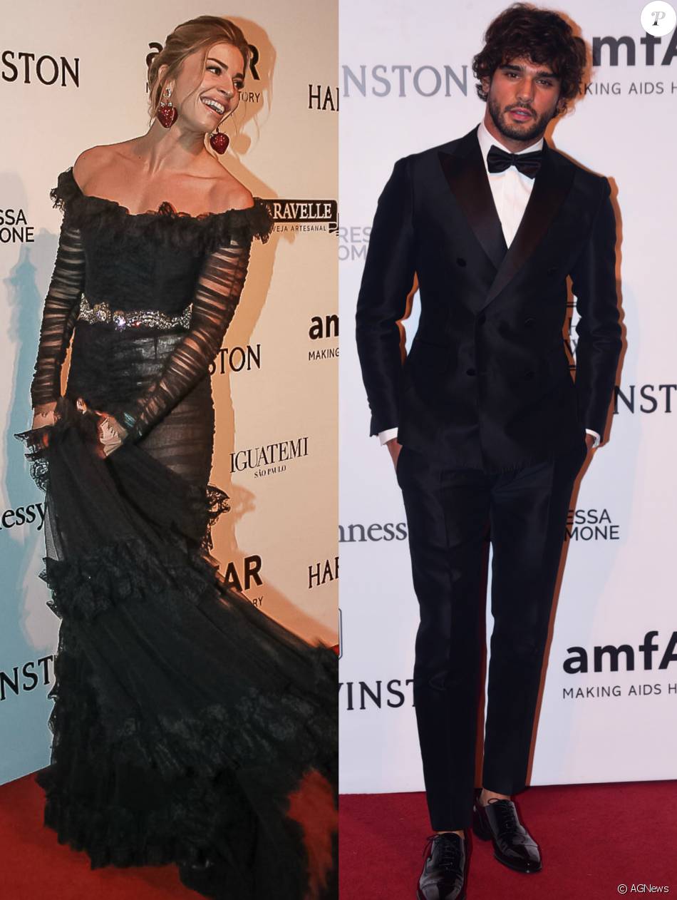 Grazi Massafera e Marlon Teixeira trocaram telefone no baile da amFAR realizado na sexta-feira, 15 de abril de 2016, em São Paulo