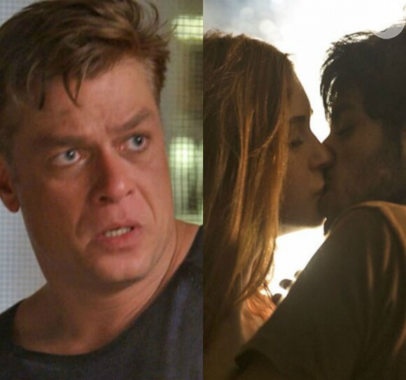Arthur (Fabio Assunção) flagra o beijo de Jonatas (Felipe Simas) e Eliza (Marina Ruy Barbosa) na novela 'Totalmente Demais'
