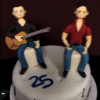 Graciele Lacerda mostrou um bolo especialmente feito pelos 25 anos de carreira de Zezé Di Camargo e Luciano nos bastidores de um show da dupla em Brasília, na noite desta quarta-feira, 20 de abril de 2016