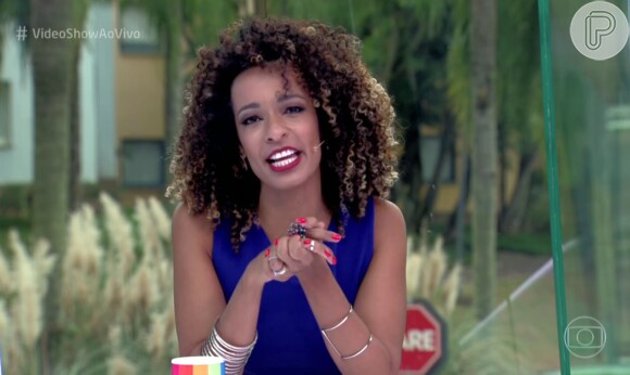Alinne Prado agradou ao estrear como apresentadora do 'Vídeo Show' nesta sexta-feira, 22 de abril de 2016: 'Química boa com o Joaquim Lopes'