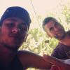 Neymar e Daniel Alves em um momento de descontração