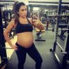 A ex-BBB Jaque Khury está grávida de oito meses e meio do primeiro filho, Gael, com o namorado, Rafael Mello