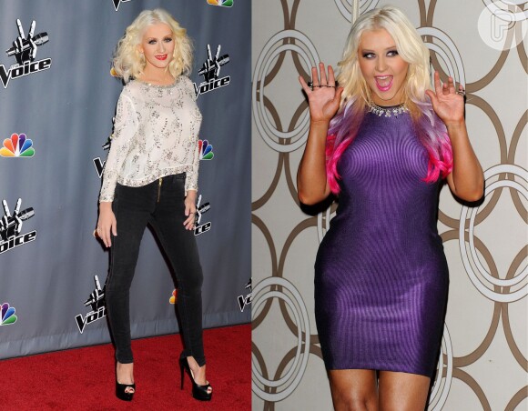 Christina Aguilera impressiona com silhueta magra depois de um ano de emagrecimento, em novembro de 2013