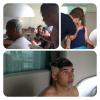 Neymar pinta cabelo do amigo de loiro também, em 28 de dezembro de 2012