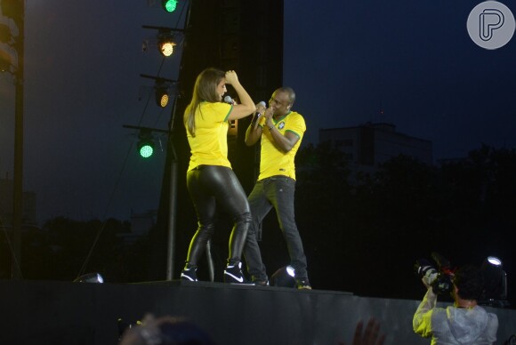Ivete Sangalo e Thiaguinho se apresentam juntos no Nike Festival, em 24 de novembro de 2013