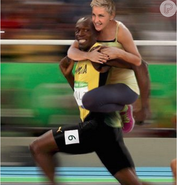 Essa montagem postada por Ellen Degeneres no Twiiter, em 15 de agosto de 2016, gerou polêmica, já que a maioria dos internautas achou que a apresentadora teve uma atitude racista em relação ao atleta jamaicano Usain Bolt