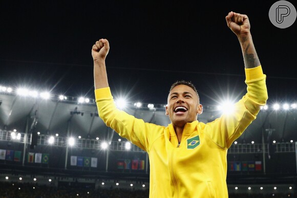 Neymar comemora ouro inédito do Brasil na Olimpíada Rio 2016