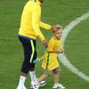 Neymar comemorou a medalha de ouro ao lado do filho, Davi Lucca