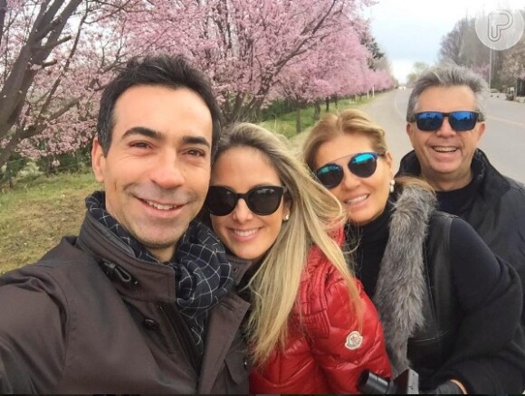 Ticiane Pinheiro e Cesar Tralli postaram fotos da viagem nas redes sociais