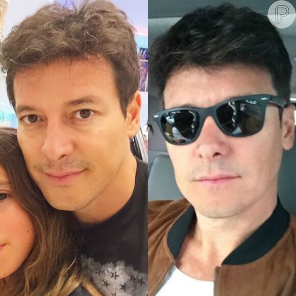 Rodrigo Faro em fotos de julho de 2015 e agosto de 2016: antes e após se submeter a um tratamento capilar de um ano