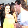 Paloma Bernardi e Thiago Martins socializaram com amigos famosos como a atriz Cris Vianna