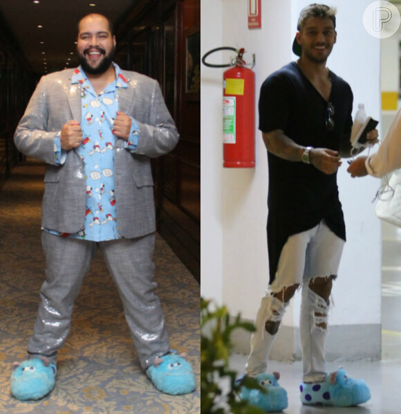 Tiago Abravanel repete pantufa usada por Lucas Lucco no show Rio Bossa Club, na noite desta quarta-feira, 14 de setembro de 2016, no Copacabana Palace, Rio de Janeiro