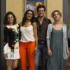 Patricia Pillar posa com o elenco da minissérie exibida no horário das onze horas: Isis Valverde, Dira Paes e Cauã Reymond