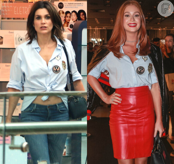 Flávia Alessandra X Marina Ruy Barbosa: atrizes repetem camisa em look
