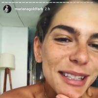 Namorada de Cauã Reymond, Mariana Goldfarb rebate crítica por sobrancelha. Vídeo